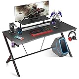 WORKOOL パソコンデスク ゲーミングデスク コップホルダー付き イヤホンフック付き カーボン調天板 収納棚付き デスク 幅120cm奥行60cm GD12060B03