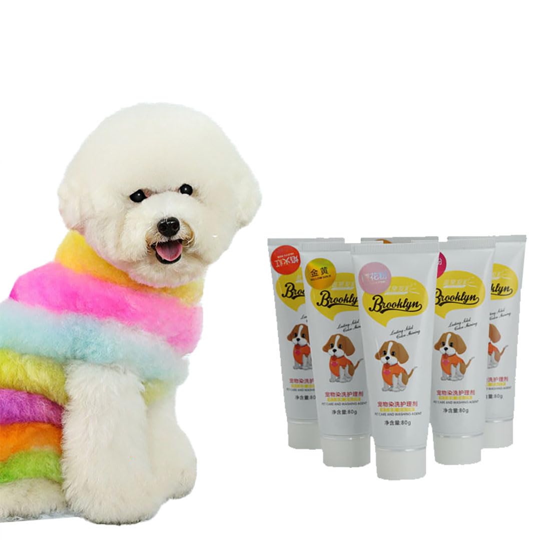 Dog Hair Dye, Pet Hair Dye with Multiple Colours Available, Fruit-Scented, Long-Lasting Professional Grooming Colour Treatment with Care Effect, Pet-Safe Formula (12# pink)