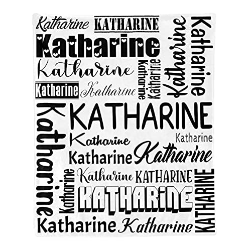 Personalized Blanket for Kids Adults Personalized Name Blanket Custom Blanket with Name Personalized Gifts for Christmas Birthday Valentines Day Mothers Fathers Day (White&Black, 40"x50")