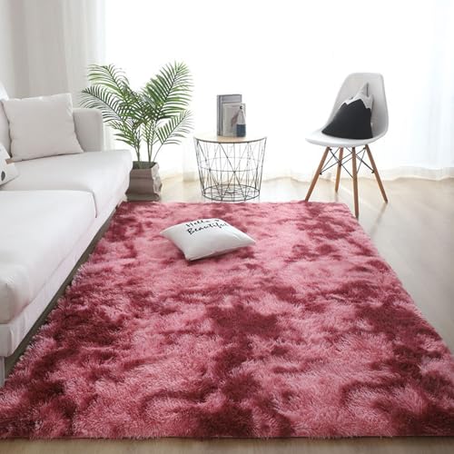 YUANWAN Shaggy Teppich Moderner Teppich 190 x 100 cm Anti-Rutsch Unterseite, Waschbar Teppich Flauschiger rutschfest Langlebiger Teppich für Schlafzimmer, Wohnzimmer, Rot YUANWAN Shaggy Teppich Moderner Teppich 190 x 100 cm Anti-Rutsch Unterseite, Waschbar Teppich Flauschiger rutschfest Langlebiger Teppich für Schlafzimmer, Wohnzimmer, Rot