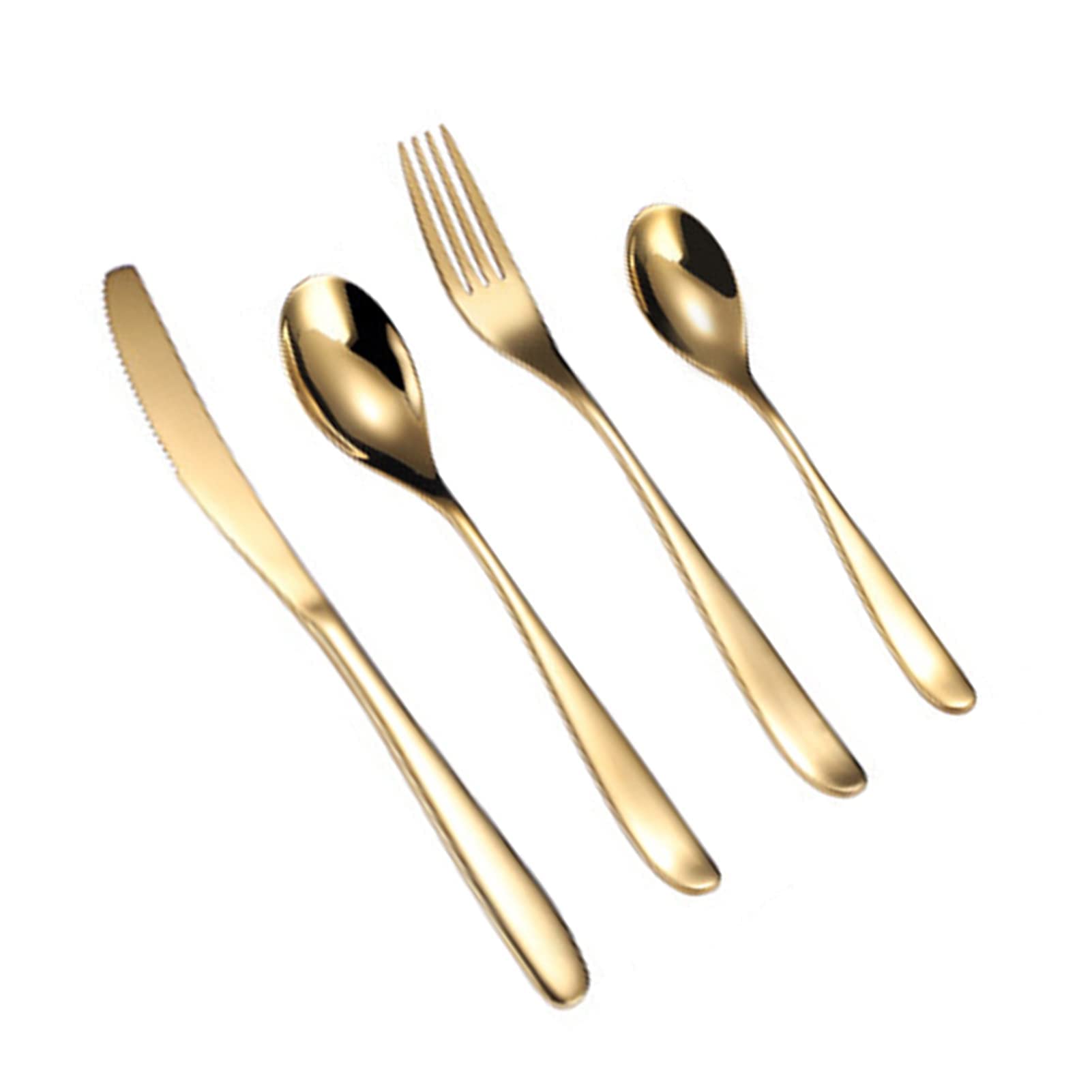 HADECOLL Cutlery Flatware Set Of 4 Stainless Steel Mirror Polished Include Knife Fork Spoon Elegant Dinnerware Tableware,-16Pcs