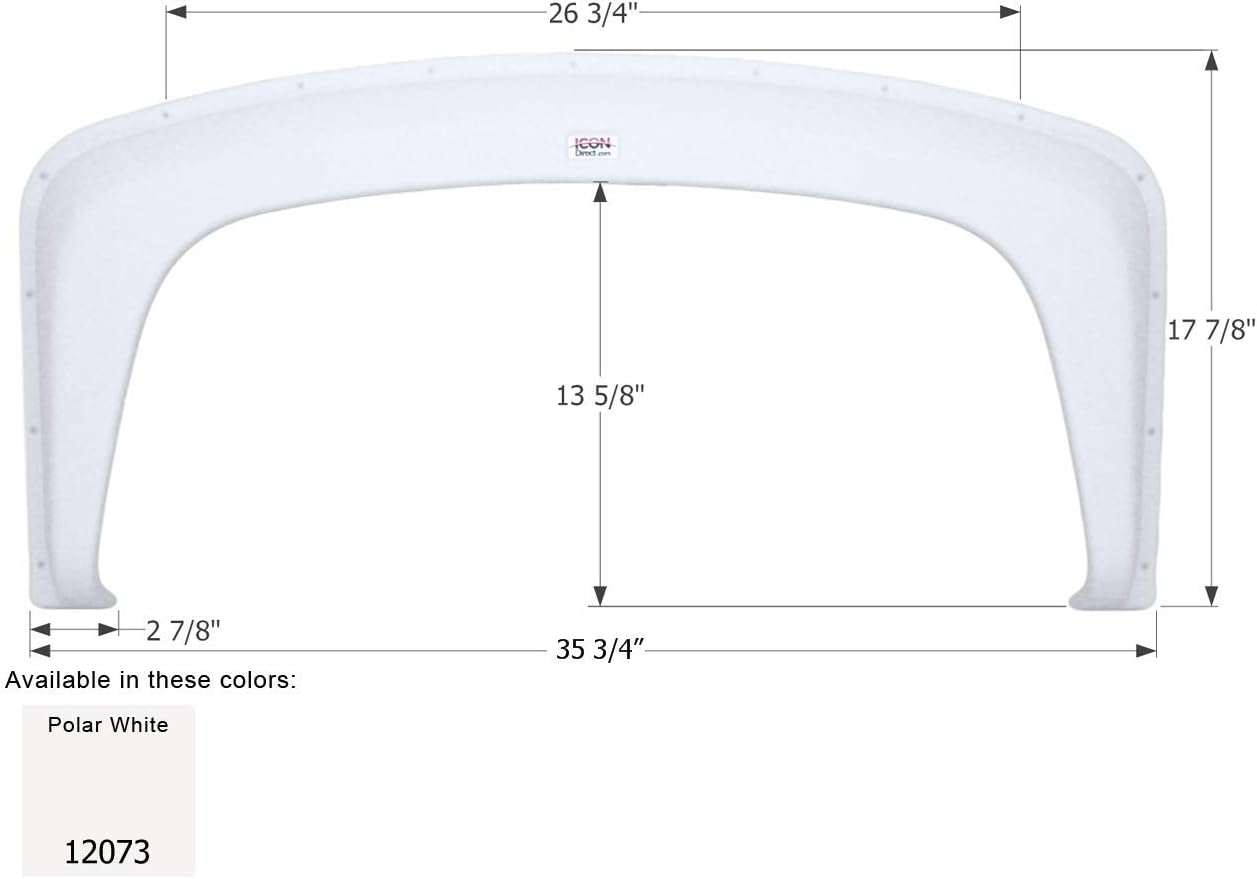 ICON Fender Skirt, Single, Gulf Stream, FS2073, Polar White