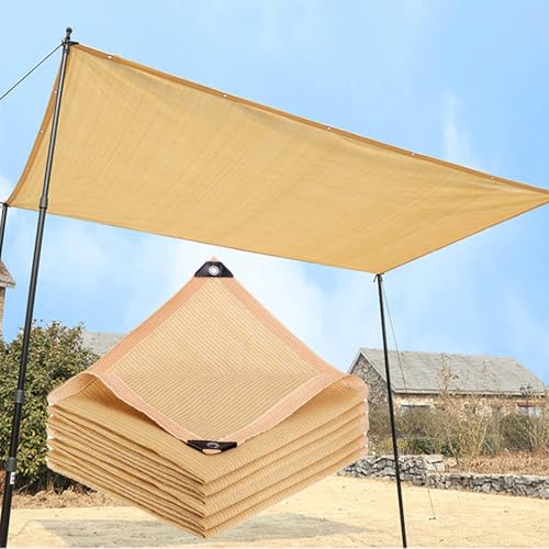 YQOLG87 Malla Sombreo Beige,Vela de Protección Solar Transpirable,Toldo de Sombra Rectangular,Malla Protectora de Privacidad,Tela De Sombra Solar para jardín Playa Patio Toldo,3x5(10 * 16ft)-Beige
