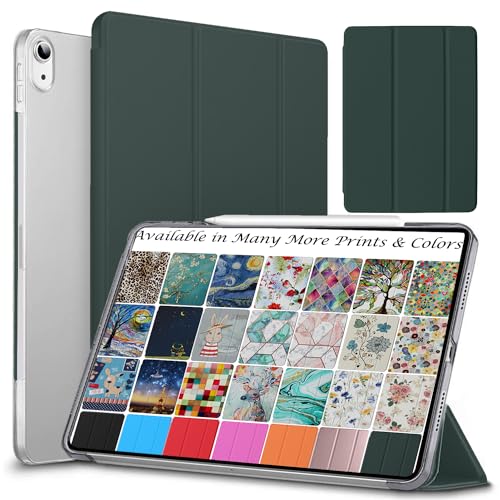 Image of DuraSafe Cases for iPad Mini 6 8.3 Inch 2021 [ Mini 6th Gen ] A2567 A2568 A2569 MK7M3HN /A MLWL3HN /A MK7R3HN /A MK7P3HN /A MK7T3HN /A Trifold Hard Smart PC Translucent Back Cover - Dark Green