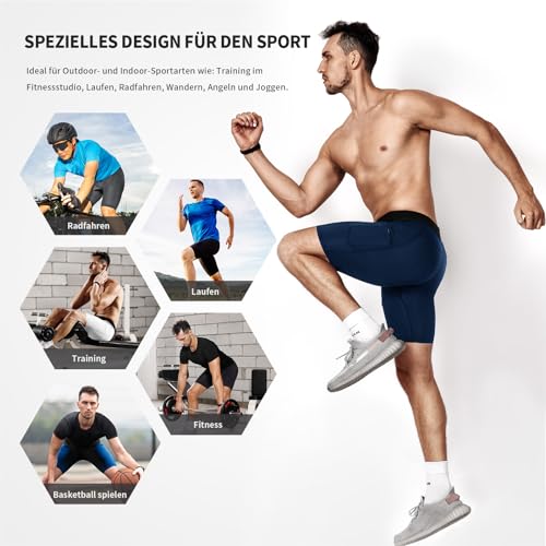 Short de compression respirant avec poches téléphone Niksa