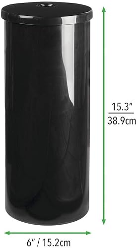 Miniatura 7 de mDesign - Soporte para rollo de papel higiénico de plástico, diseño moderno vertical con tapa para 3 rollos de papel higiénico, capacidad para