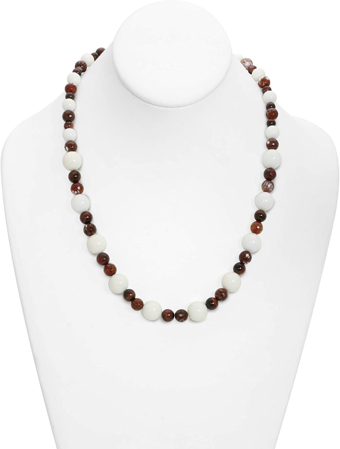 Gemstone Necklace Handmade One of a Kind Mahogany Obsidian, White Quartz and Agate Gemstones Necklace Art Jewelry