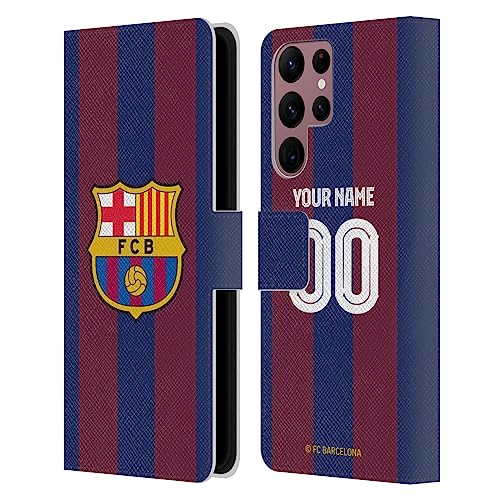 Coque FC Barcelona Samsung S22 Ultra Head Case Designs Étui Portefeuille en Cuir Personnalisable