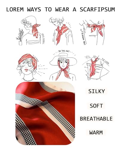 Head Scarf Purse Handle Neck Satin Hair Scarfs For Bag Lightweight Silky Long Thin Women's Fashion Scarves 59 * 5.9”3