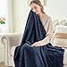 BEDELITE Fleece Blanket King Size – 3D Ribbed Jacquard Soft and Warm Decorative Fuzzy Blankets – Cozy, Fluffy, Plush Lightweight Throw Blankets for Couch, Bed, Sofa(Navy Blue, 108x90 inches)