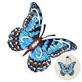 Material: Diese Schmetterlingsdekorationen wurden aus Metall und ist sorgfältig lackiert. Damit erhält es eine lang anhaltende wunderschön detailliert mit hellen Farben und einer glänzenden Oberfläche, ist langlebig. Es ist nicht leicht zu brechen und zu verformen.