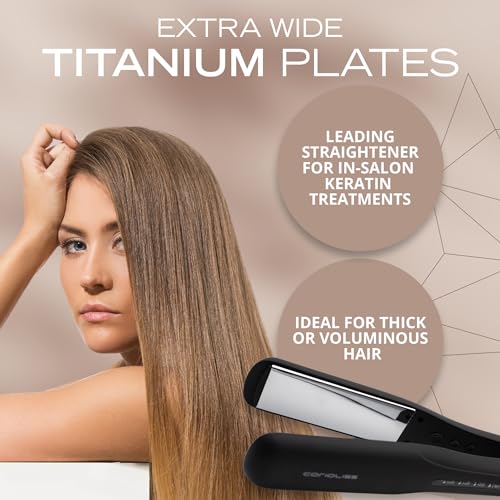 Plancha para cabello Corioliss con placas de titanio extra anchas miniatura 3
