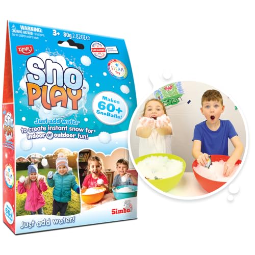 ZIMPLI - Snoball Play 4 Use Just Add Water To Instantly Make Fake Snow Outdoor Snowball Fights or Indoor Sensory Play Stocking Fillers