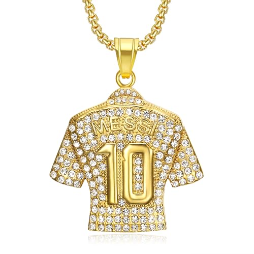 Soccer Jersey 10 Necklace, Number 10 Soccer Jersey Pendant Necklace, Titanium Steel Necklace Pendant, Football Gifts for Miami Fans