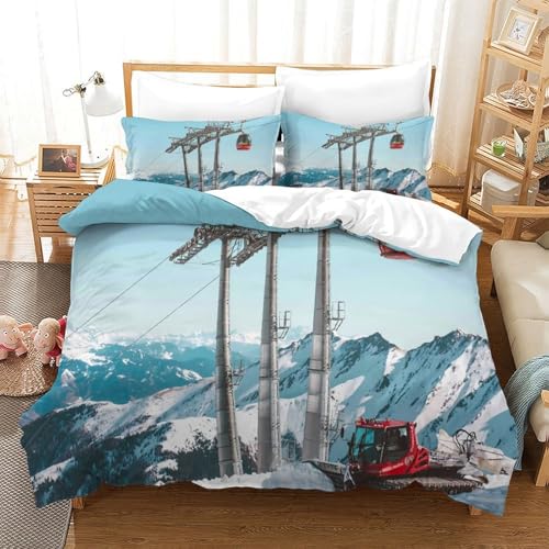 Housse de couette chiot sibérien 220x240 cm | Parure de lit microfibre 3D