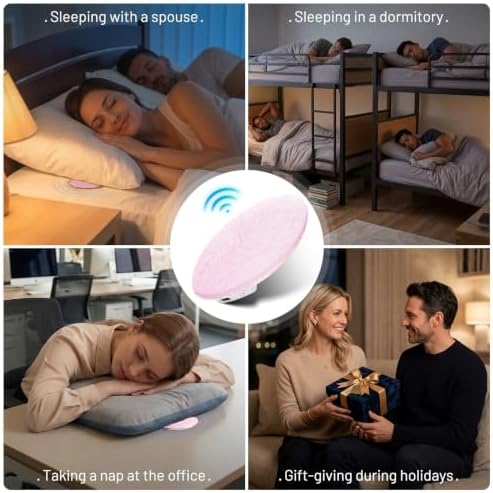 Cisleb Pillow Speaker for Sleeping, Ultra-Thin Portable Sleep Speaker Under Pillow Bluetooth 6.0, Private Sound Ear Friendly Speaker for Bed, Not Disturb Partner for Side Sleepers Travel Pink - 5