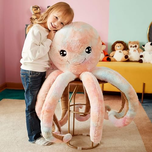 IKASA Groß Krake Octopus Stofftier Riesenkrake Plüschtiere für Kinder,75cm Gross Kuscheltier Plüschtier Riesiges Plüschtiere Jumbo Plüsch Spielzeug