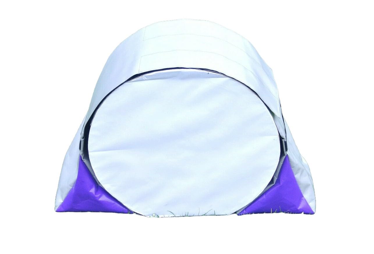 Church Products UK Dog Agility Training Tunnel Sand Bags Adjustable (60cm - 80cm) Indoor Outdoor Apparatus UV PVC (Grey/Purple) *Tunnel Not Included*