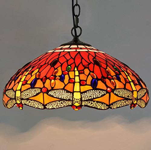 Pendant light vintage dragonfly suspension vitrail salon bar