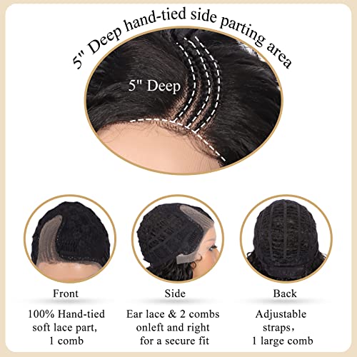 Brinbea 26” Pre Braided Lace Front Wigs With Baby Hair For Women Side Parted Wave Curly Synthetic Hd Transparent Lace Frontal Black Braided Wigs #TOP5