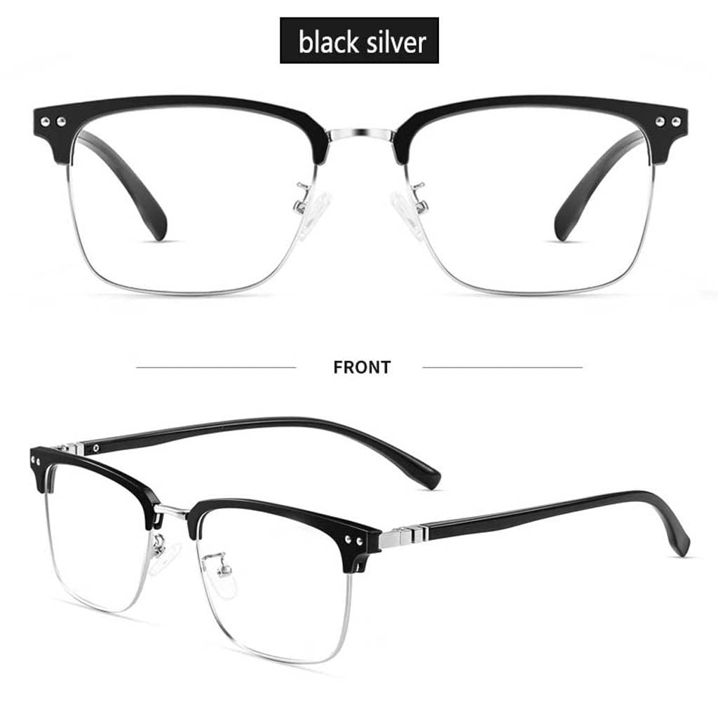 WZX HD Anti-Blue Gafas de Lectura Ultra-Light Anti-Blue Light Gafas de Mediana Edad y Ancianos Gafas de Lectura Ligeras Gafas de Metal-Hombres Gafas de luz Anti-Blue