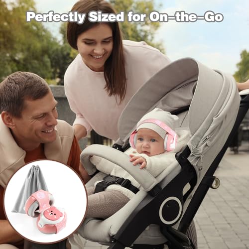 Image of YomauiYee Baby Earmuffs,Bear Infant Headphones Noise Cancelling Baby Ear Protection with Adjustable Headband Sound Proof Headphones, Travel Essentials for Travel