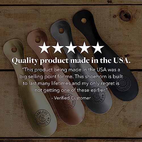 Cobbler's Choice Metal Shoe Horn - Made In The Usa - Designed For Comfort & Built For Durability! (8", Copper) #TOP5