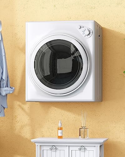 TABU 3.5 Cu. Ft Compact Dryer, 1500W 110V Portable Clothes Dryer with Stainless Steel Tub, 13.2 lbs Front Load Electric Dryer with 4 Automatic Drying Mode, Ideal for Home, Apartment, RV, White