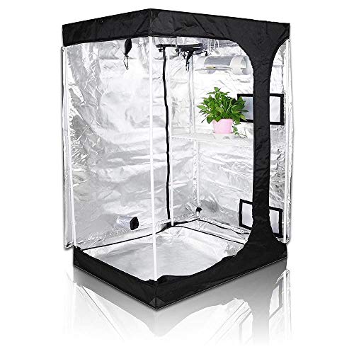 TopoGrow 2-in-1 Indoor Grow Tent 48"x36"x72" 600D High-Reflective W/2-Tiered for Lodge Propagation and Flower Plant Growing