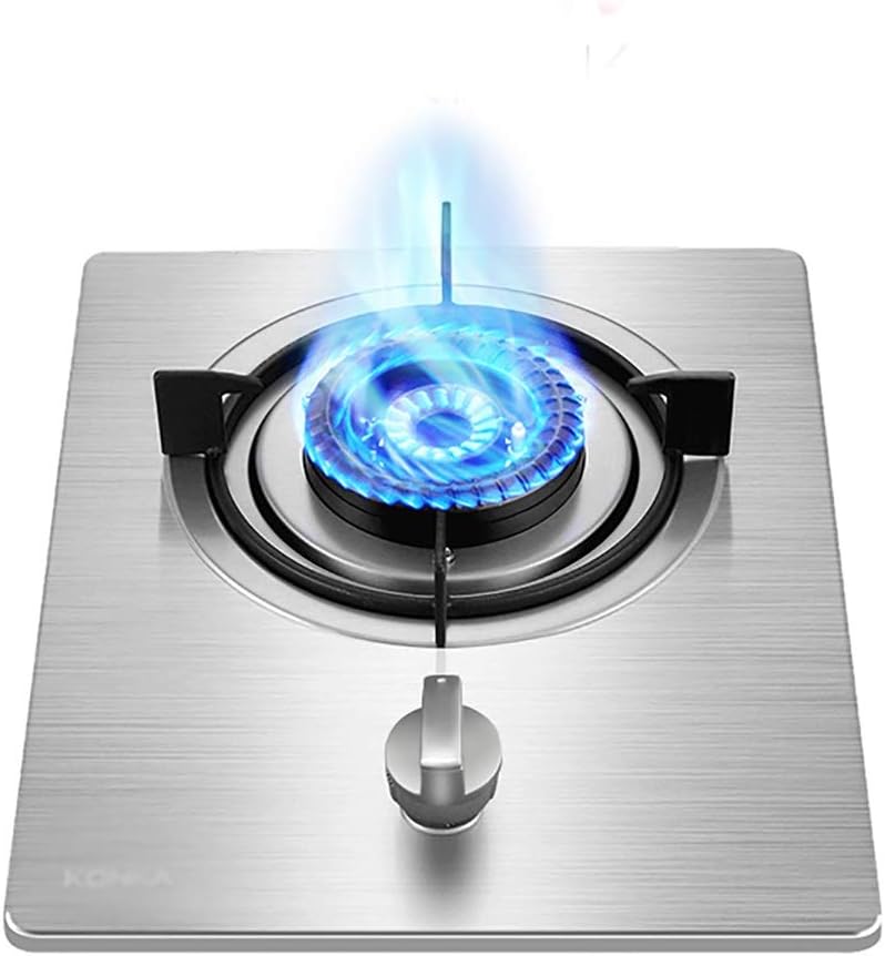 Burners Gas Hob Built-in Gas Hob,Portable Gas Stove，Table-Top Cooking，4.8KW Home Kitchen Built-in Gas Stove Single Burner(Silver,LPG)