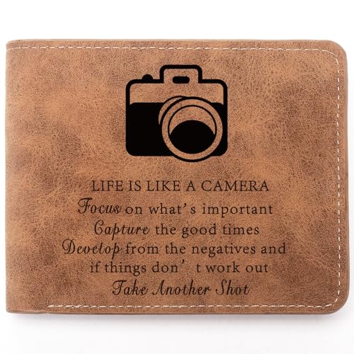 Photographer Gift,Leather Wallet for Men,Engraved Personalized Leather Wallet,Inspirational Gift for Photographers Photo Club Gift Encouragement Photography Gifts (photographer)