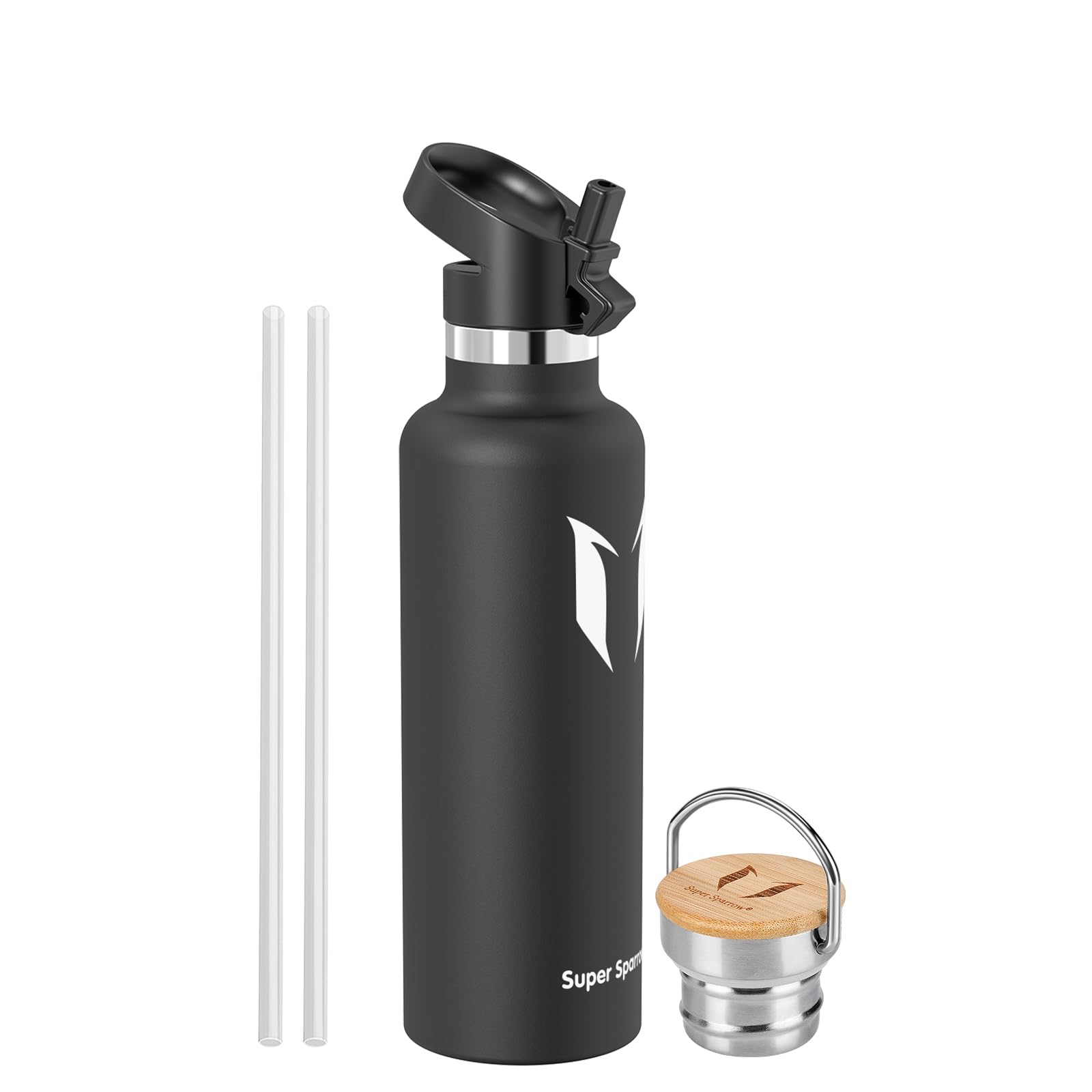 Super Sparrow Borraccia Termica - Bottiglia Termica Senza Perdite - 350ml/500ml/620ml/750ml/1L - Senza BPA Borracce Bambini - Per Scuola, Sport, Campeggio, Palestra, Ciclismo - Con 2 Tappi