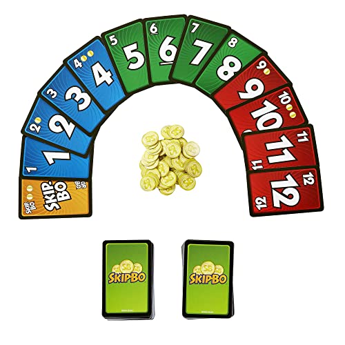 Mattel Games Skip-Bo Masters Card Game for Adults Family Night & Parties, Play Numbers in Order for 2 for 6 Players, HJR21 - Image 2