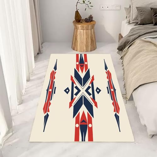 Tapis géométrique aztèque poil ras doux de qualité supérieure - 5