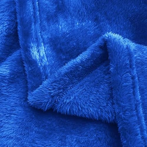 Image of Exclusivo Mezcla Plush Fuzzy Fleece Throw Blanket, Super Soft, Fluffy and Warm Blankets for Couch, Bed, All Season Use (40x50 Inches, Cobalt Blue)