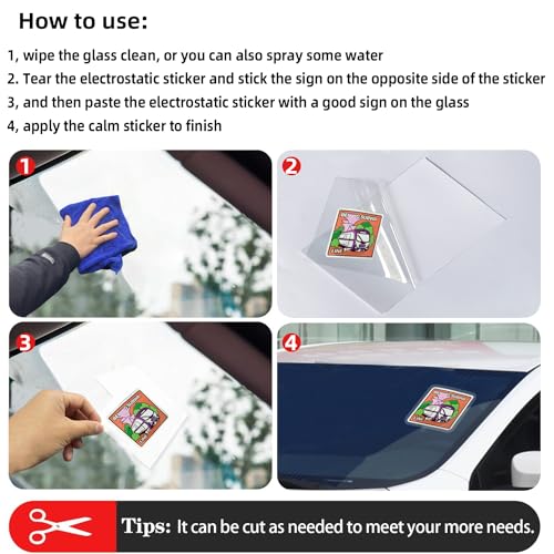 Image of Car Windshield Sticker, Windshield Applicator, Clear Window Cling for Car (10PCS /4 inchX6 inch)