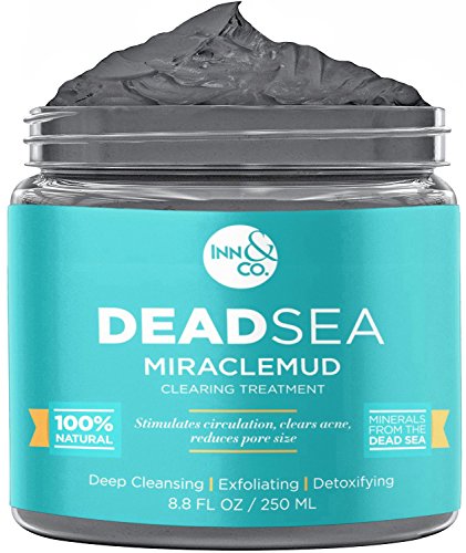Inn&Co MIRACLEMUD Dead Sea Mud Mask 8.8 FL OZ - Blackhead Mask, Minimize Pores, Reduce Wrinkles, Improves Complexion, Acne Treatment
