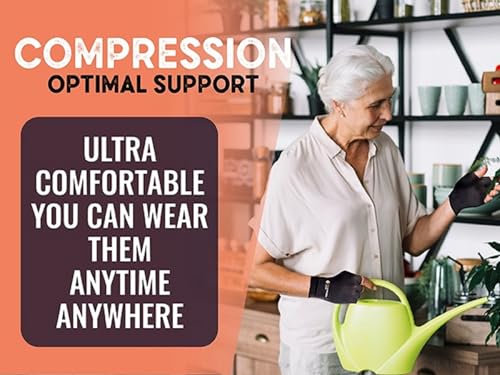 Copper Joe Arthritis Gloves - Compression Gloves for Arthritis Hand Pain Relief, Carpal Tunnel and Fingerless Typing Gloves - Compression Gloves for Women & Men - 1 Pair - (Large)