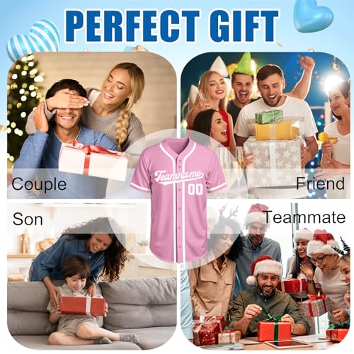 Image of Custom Baseball Jersey Personalized Stitched or Printed Name Number Baseball Shirt Sports Uniform Gifts for Men Women Youth