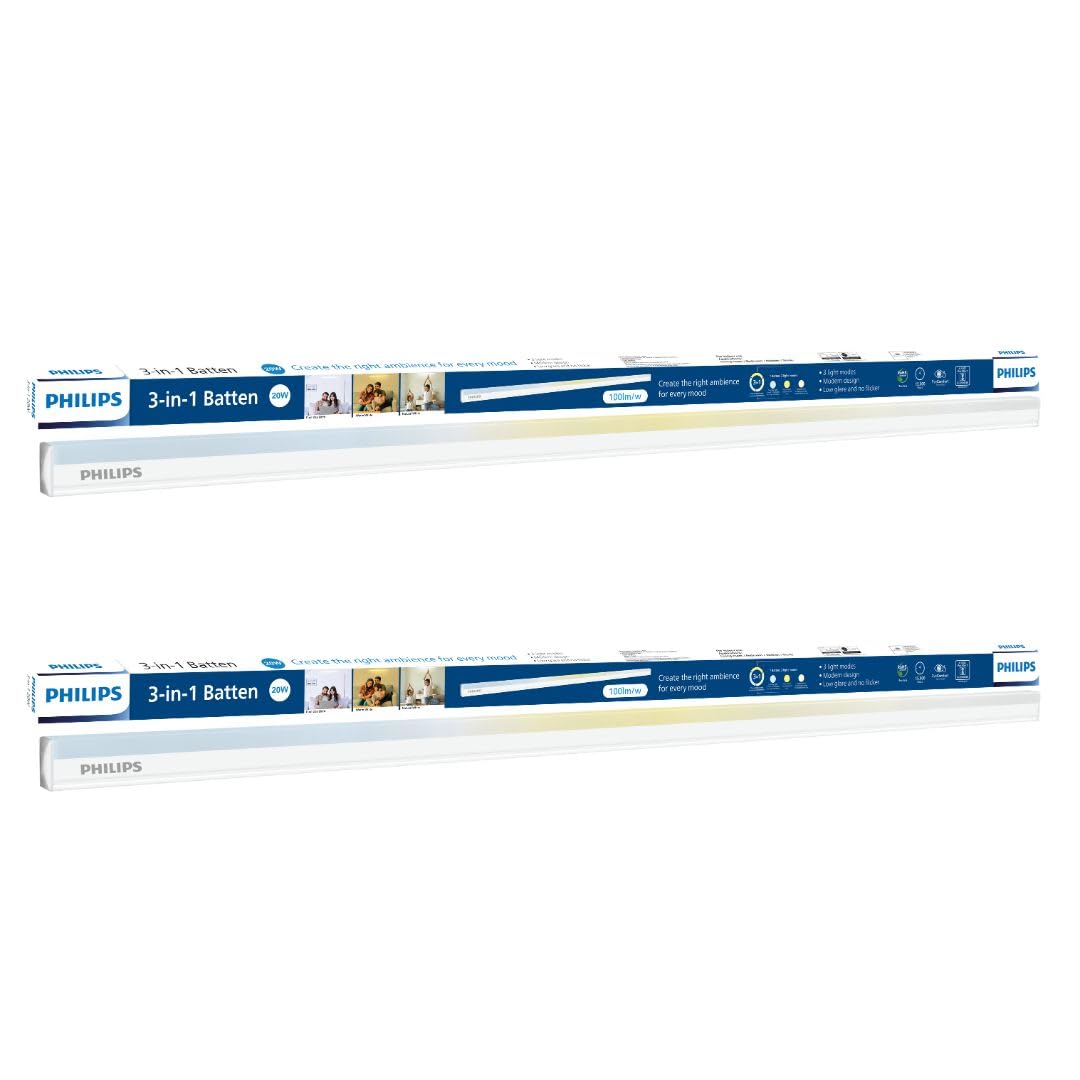 PHILIPS Compact 4ft 20-watt LED Tubelight | 3 Colors in 1 LED Batten |