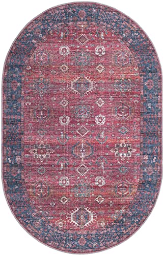 Rugs.com Maahru Collection Washable Rug – 5' x 8' Oval