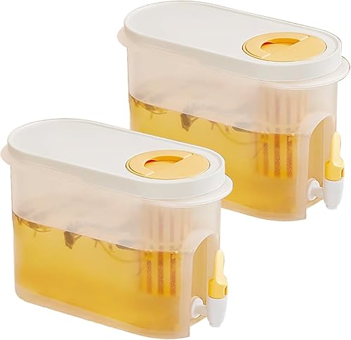 Dispensador de bebidas con espita de plástico para fiestas, jarra de limonada con filtro, jugo, agua fría, té, café, recipiente para nevera,