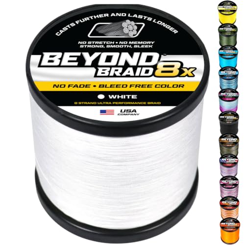 Image of Beyond Braid Braided Fishing Line -Super Strong - Abrasion Resistant - No Stretch -Blue Camo, Moss Camo, White, Green, Pink, Blue, 4 Strand 8 Strand