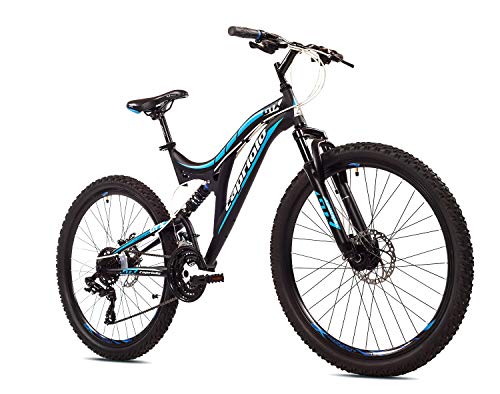 ® 26 Zoll Mountainbike Vollfederung GTX260 Sport 2D, Scheibenbremsen, schwarz/blau, 21 Gang Shimano, Modell 2020, Made in EU
