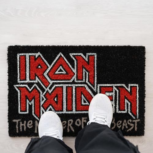 Image of Grupo Erik Iron Maiden Door Mat | 15.7 x 23.6 Inches - 40 x 60 Cm | Coconut Coir | Eco Friendly 100% | Indoor And Outdoor Door Mat | Iron Maiden Merchandise