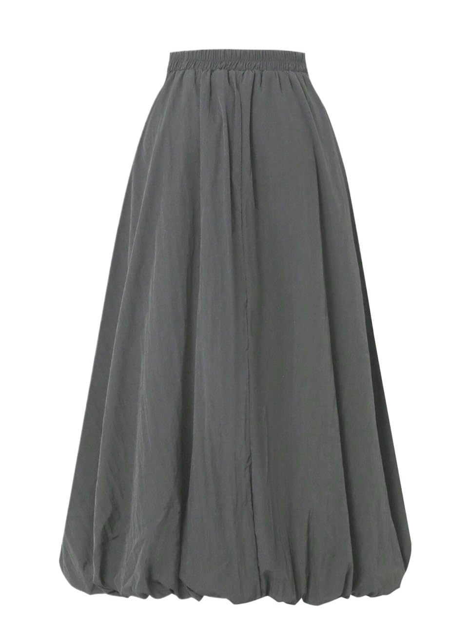 Womens Trendy Loose Skirt Elastic Waist with Pockets Solid A-Line Long Skirts Midi Skirt