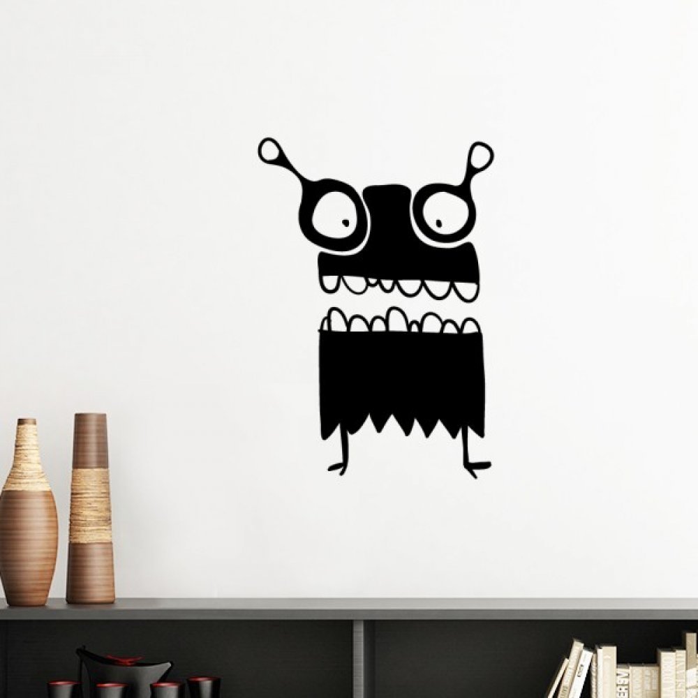 Autocollant mural créature univers jaune pour personnaliser une chambre d'ado