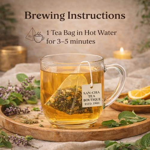 Image of Sancha Tea Boutique Tulsi Tea | Rama, Shyama & Vana Tulsi Blend | 25 Pyramid Tea Bags | Immunity Support | Caffeine-Free Ayurvedic Herbal Infusion