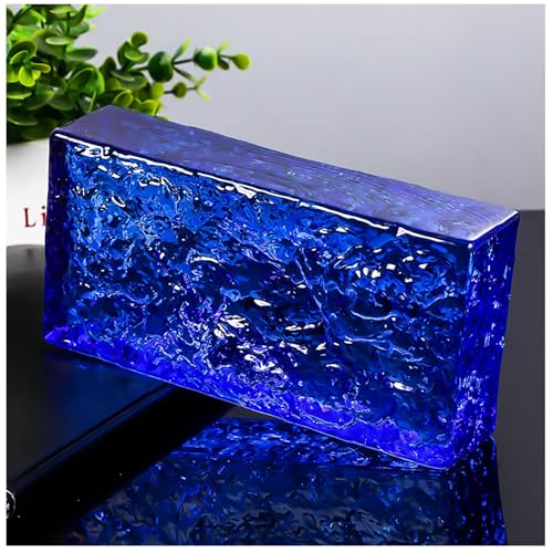 Bloques de Vidrio, Ladrillos de Vidrio Sólido Transparente, Pared Divisoria Decorativa para Separar Habitaciones, Decoración Arquitectónica, Bar, Mesas DIY,Royal Blue,1 Pack
