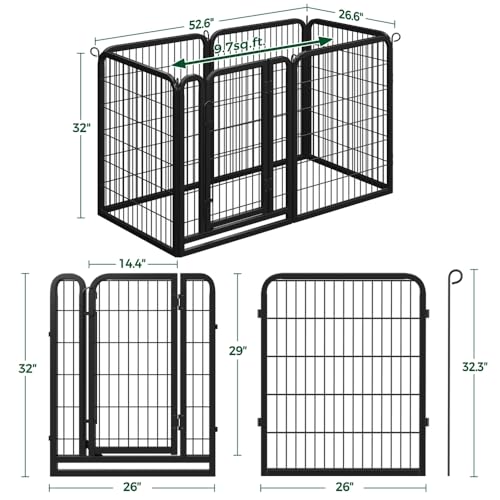 Image of Yaheetech 32in x 13ft Rustproof Foldable Metal Decorative Garden Fence